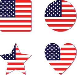 Vector of the Usa flags - American Flags