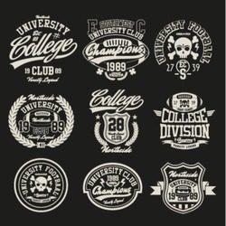 Varsity College vector label and print set.