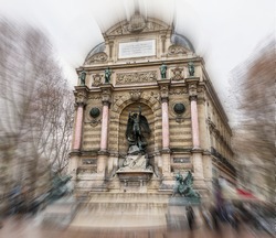 Saint Michel Fountain in Paris
