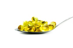 Fish oil in the spoon.
