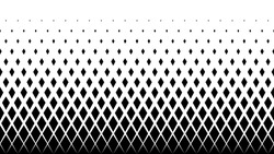 Geometric pattern of black diamonds on a white background.Seamless in one direction.Option with a short fade out.The radial transformation method.