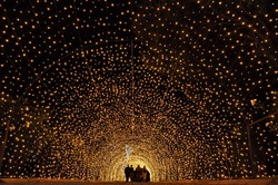 Magical tunnel full of lights