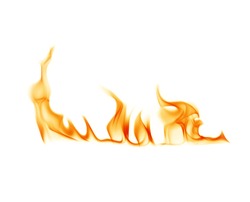 Fire on a white background