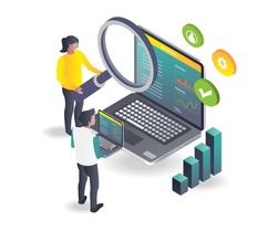 Audit Logging and Monitoring in isometric illustration