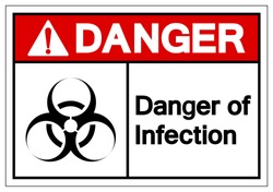 Danger Of infection Symbol Sign, Vector Illustration, Isolated On White Background Label .EPS10