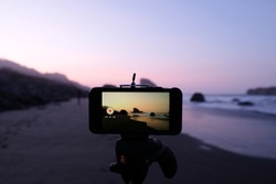 Oregon Coast Sunset as seen through an iphone on a tripod.