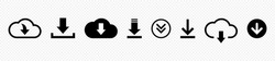 Download icon. Loading icons set. Collection of download icons. Download files. Cloud storage icon set