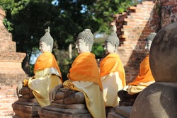 Buddha statue at Wat Phutthaisawan, an ancient attraction in Ayutthaya.