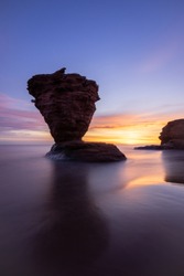 Morning view of Teacup Rock at Thunder Cove Beach, Prince Edward Island, Canada