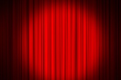 Red curtain on theater or cinema stags