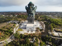 Aerial view of Garuda Wisnu Kencana ( GWK ) Statue, Bali.