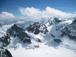VIEW OF SWISS ALPS FROM MOUNT TITLIS, SWITZERLAND