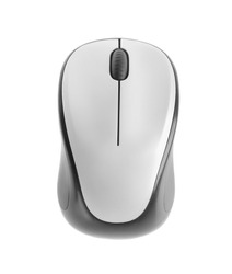 Modern computer mouse on white background