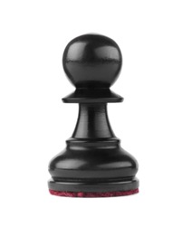 Wooden Pawn chess piece on white background