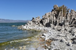 Mono Lake, California. Tufas. Mono county. Unusual topography.  Saline soda lake. 