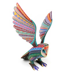 Owl alebrije wood carving sculpture mexican folk art decor
