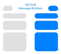 Message bubbles vector icons for chat. Vector imessage bubbles design template for messenger chat