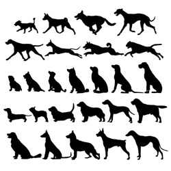 set of black dogs icon 