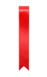 Red ribbon bookmark isolated on white