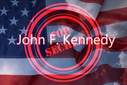 National flag of USA and text John F. Kennedy
