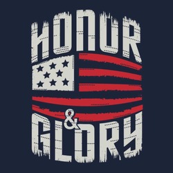 Honor glory typography, t-shirt graphics, vectors