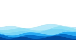 Blue river ocean wave layer vector background illustration