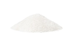 Pile of collagen powder isolated on white background.
