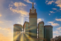 Makkah clock tower during sunrise