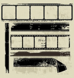 A group of old filmstrip pieces 