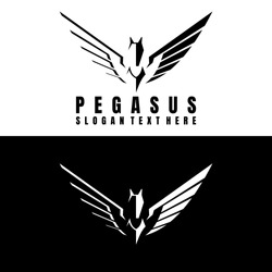 pegasus logo design icon vector