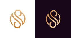 the beautiful letter SS infinity monogram in incredibly luxury and classy style, elegant circular letter S and S logo template for a high-end brand personality