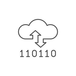 Cloud storage line outline icon