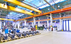 modern industrial factory for mechanical engineering - equipment and machines 