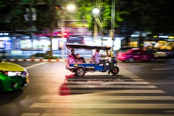 Motion blur Tuk Tuk, Bangkok, Thailand
