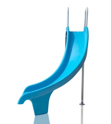 blue slide pool isolated on white background, clipping path