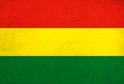 Grunge Flag of Bolivia, Bolivia flag pattern on the concrete wall,  flag of Bolivia banner on scratched vintage texture, retro effect , Background for design in country flag