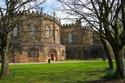 Lancaster Castle is a medieval castle founded in the 11th century on the site of a Roman fort.
