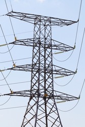 High Voltage Overhead Electrical Grid Power Pylon
