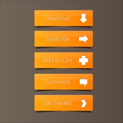 Call Action Button Orange Background, high quality button vector EPS10