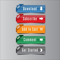 Call Action Button Free Ribbon, high quality button vector EPS10