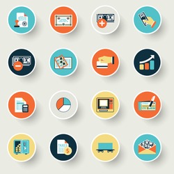 Finance modern flat color icons.