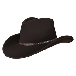 3d realistic vector cowboy hat. Isolated on white background.