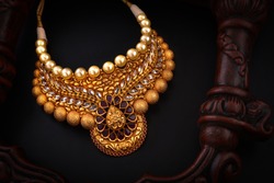 real pearl necklace temple jewellery