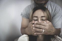 Men use their hands to cover their mouths, women have no way of fighting. Family issues, domestic violence, stop violence and harassment, human trafficking, rape, assault, coercion.