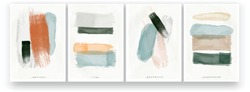 Abstract watercolor painting. Minimalistic style, pastel colors, Scandinavian style. Brush strokes and lines drawn with a brush. A set of vector illustrations. 