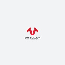 Buy Bullion logo with abstract bullish market or bull