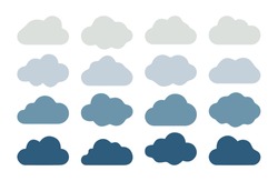 Cloud shapes design.Vector set multicolor clouds.Vector illustration