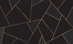 Golden lines pattern background. Mosaic gold and black texture. Luxury style. vector illustration.