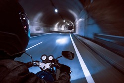 Motorcycle Night Tunnel blur speed