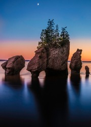 Hopwell rocks sunset in Canada